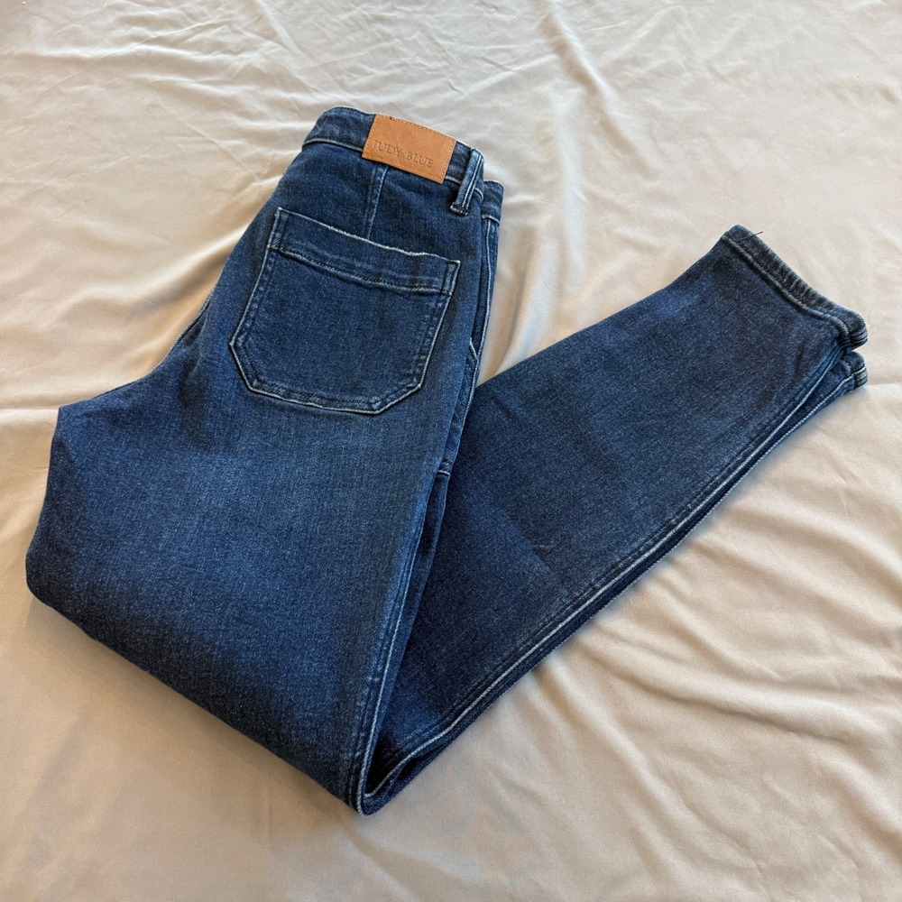 Judy Blue Womens‎ Dark Wash Denim Joggers High Rise Drawstring Jeans 3/26